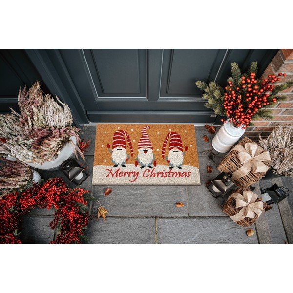 Kókuszrost lábtörlő karácsonyi mintával 40x70 cm Christmas Gnomes – Hanse Home-image-1