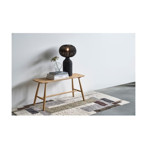 Fekete asztali lámpa rattan búrával (magasság 43 cm) Werna – Villa Collection-image-1