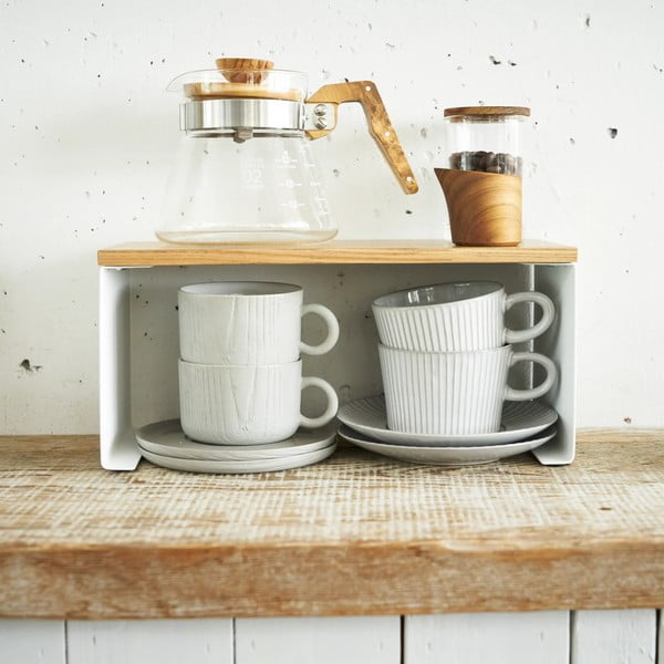 Fehér-natúr színű fém kiegészítő polc 30,5x14 cm Tosca – YAMAZAKI-image-1