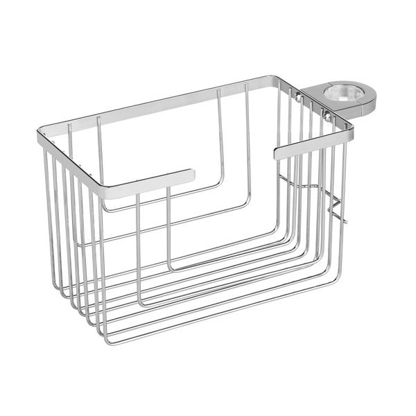 Fényes ezüstszínű öntapadós rozsdamentes acél fürdőszobai polc Valognes – Wenko