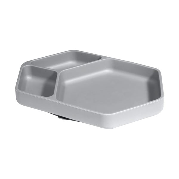 Szürke szilikon gyerek tányér 16x25 cm – Kindsgut-image-2