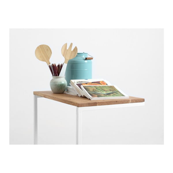 Lupe tömör tölgyfa asztal, fehér lábbal - CustomForm-image-1