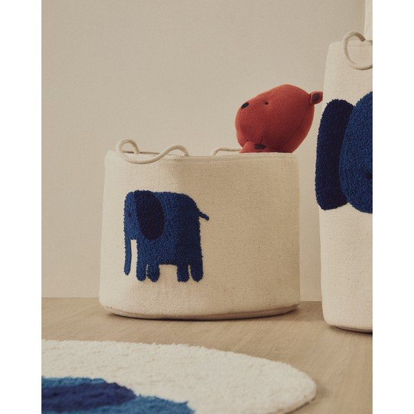 Elefántcsont színű textil játéktároló kosár ø 45x30 cm Tandani – Kave Home-image-1
