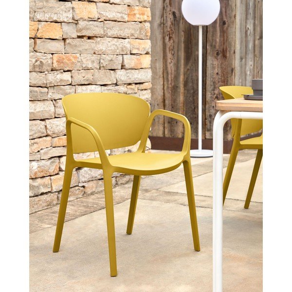 Sárga műanyag kerti szék Ania – Kave Home-image-1