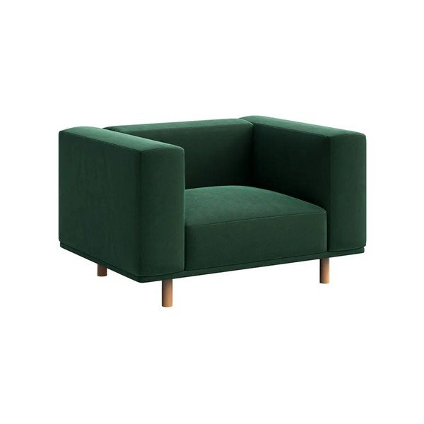 Sötétzöld bársony relaxációs fotel Kukumo – Ame Yens