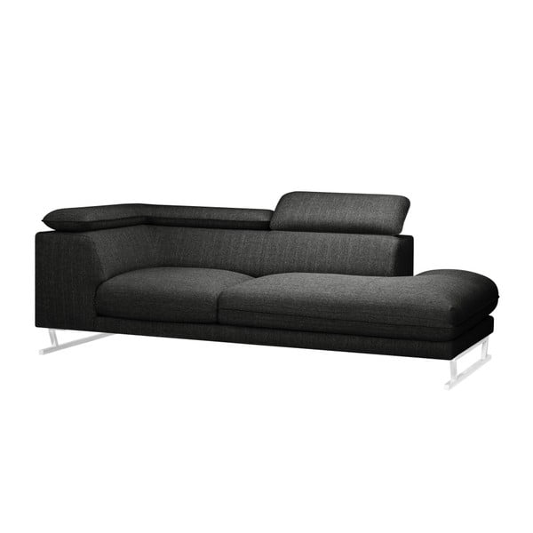 Gigi Big antracitszürke jobb oldali kanapé, fekete elemekkel - L'Officiel Interiors