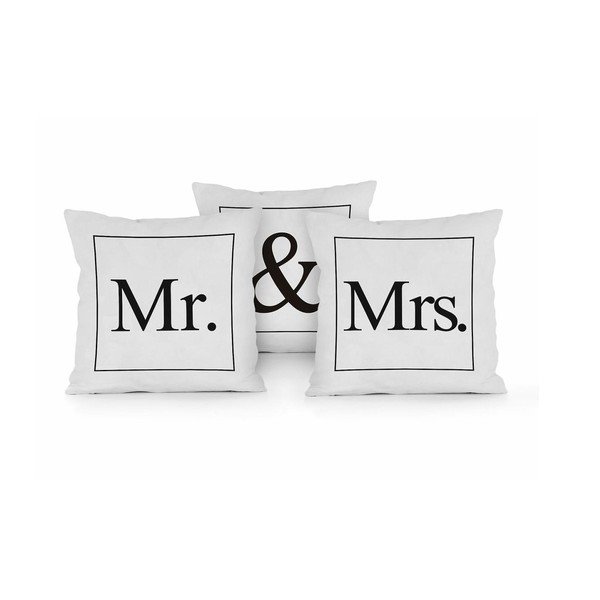 Mr & Mrs 3 darabos párnakészlet, 45 x 45 cm - Really Nice Things-image-2