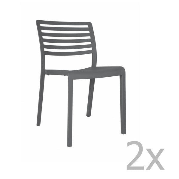 Lama sötétszürke kerti szék, 2 darab - Resol