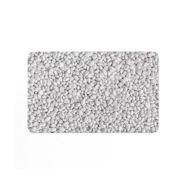 Fehér-szürke gumi fürdőszobai kilépő 50x80 cm Leandra – douceur d'intérieur