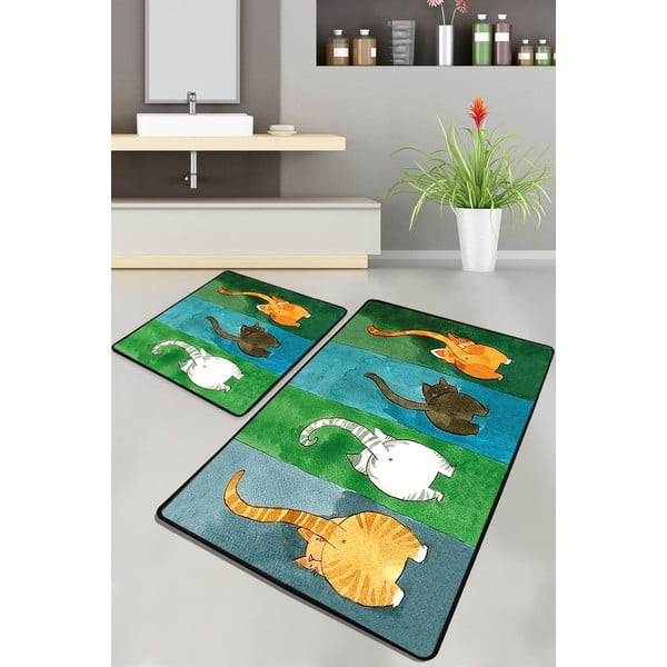 Fürdőszobai kilépő szett 2 db-os 60x100 cm Gatto Carino – Foutastic-image-1