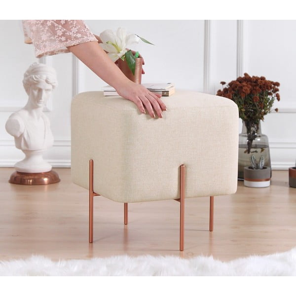 Krémszínű puff Copper – Artie-image-1