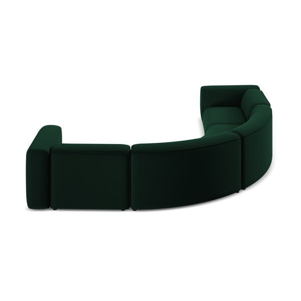 Sötétzöld bársony sarokkanapé Ekahi – Makamii-image-4