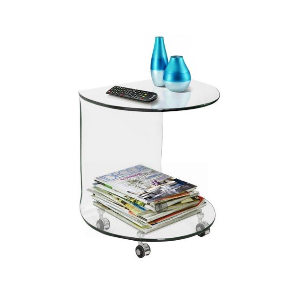 Simple üveg, gurulós tárolóasztal - Evergreen House-image-3