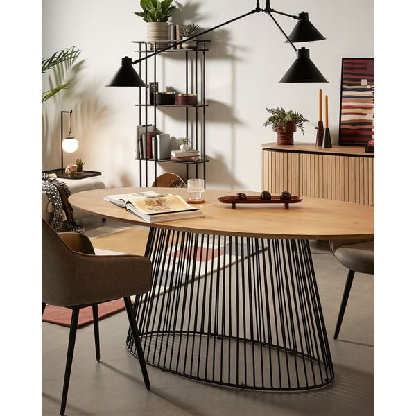 Étkezőasztal mangófa asztallappal, 200 x 110 cm - Kave Home-image-1