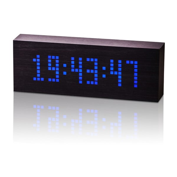 Message Click Clock fekete ébresztőóra kék LED kijelzővel - Gingko