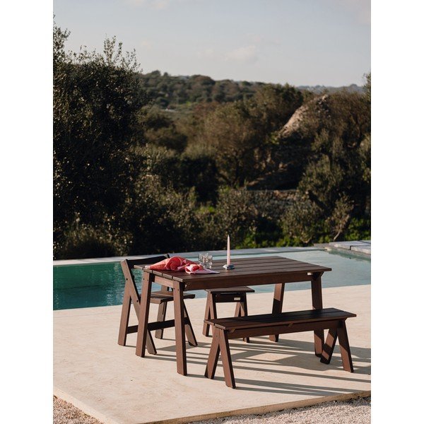 Sötétbarna tömörfa kerti pad Navo – noo.ma-image-2