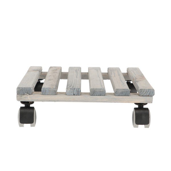 Szürke fa gurulós alátét virágcserép alá, 29 x 29 cm - Esschert Design-image-2