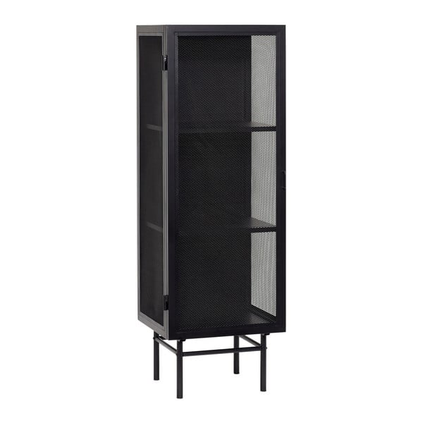 Enok fekete üvegajtós szekrény, hosszúság 50 cm - Hübsch
