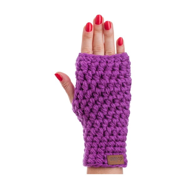 Violet lila kézzel horgolt kézmelegítő - DOKE