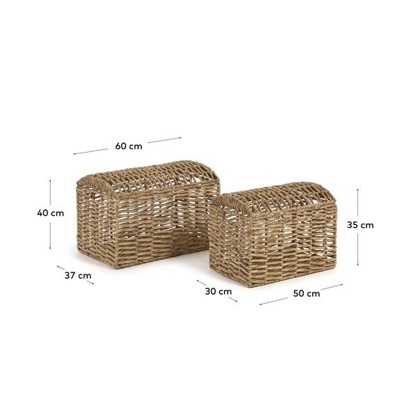 Vízijácint tárolókosár szett 2 db-os 60x37x40 cm Xuliana – Kave Home-image-4