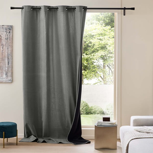 Antracitszürke kordbársony termo függöny 140x260 cm Madison – douceur d'intérieur-image-1