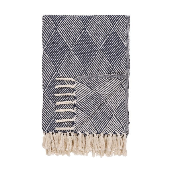 Kék újrahasznosított pamut takaró 130x180 cm Izmir – House Nordic