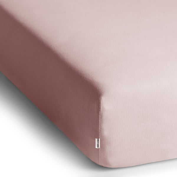 Világos rózsaszín gumis jersey lepedő 180x200 cm Amber – Restilo-image-1