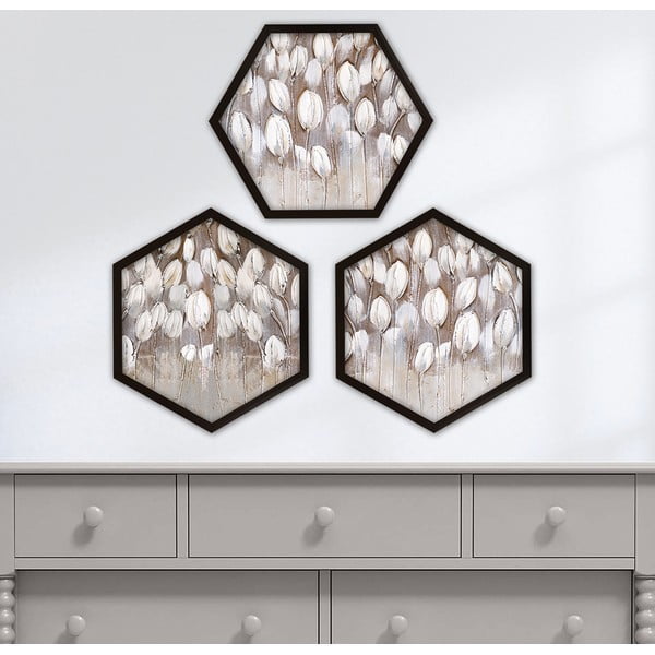 Kép szett 3 db-os 35x35 cm Pentagons – Wallity-image-1