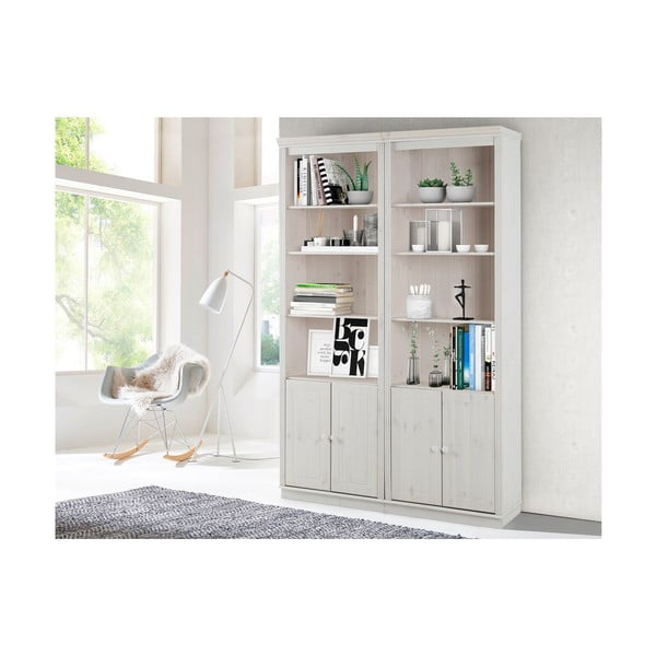 Fehér borovi fenyő könyvespolc 148x223 cm Anita – Støraa-image-3