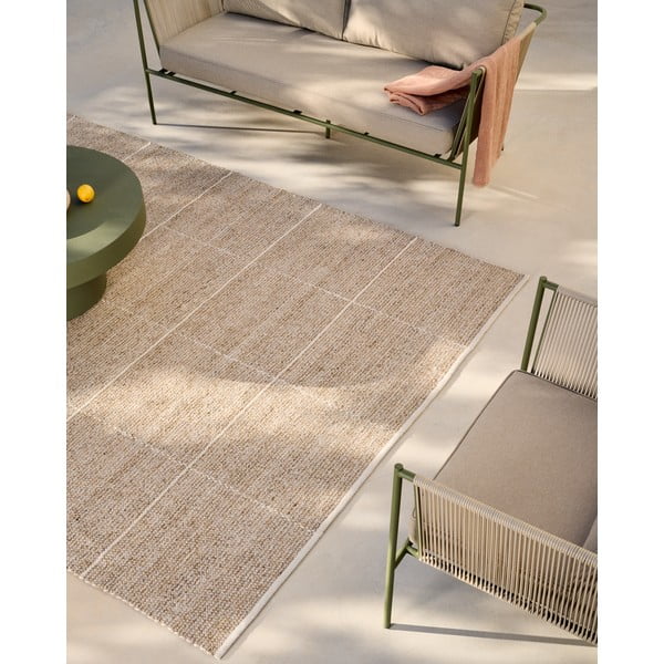 Bézs kültéri-beltéri szőnyeg újrahasznosított szálakból 200x300 cm Nailan – Kave Home-image-3