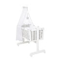 Fehér gurulós bölcső baldachinnal 40x90 cm Little stars – Roba