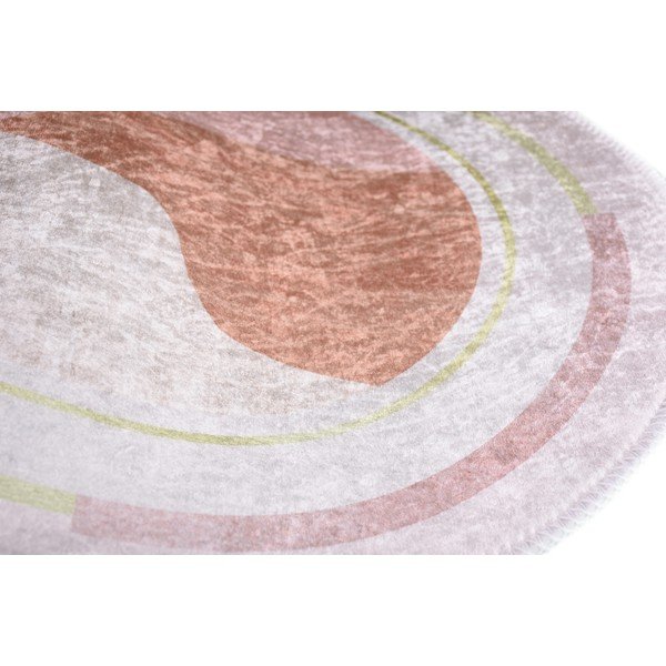 Narancssárga-krémszínű mosható kerek szőnyeg ø 120 cm Yuvarlak – Vitaus-image-2