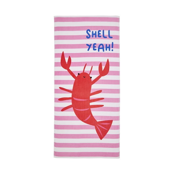 Rózsaszín strandtörölköző 160x76 cm Shell Yeah - Catherine Lansfield