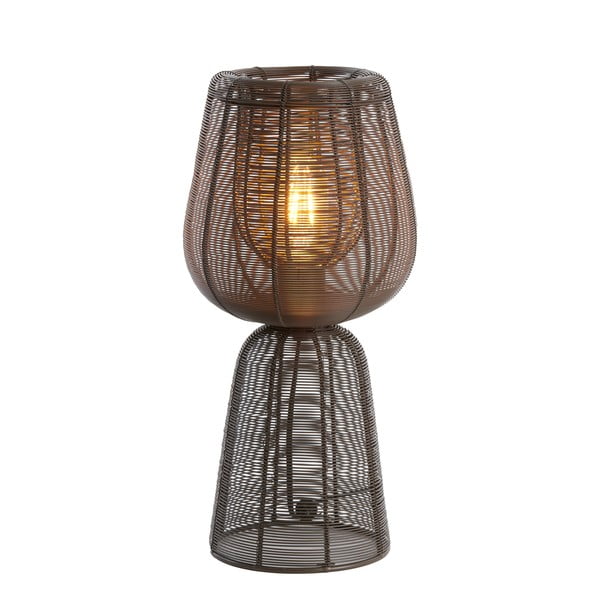 Sötétbarna asztali lámpa (magasság 42 cm) Aboso – Light & Living