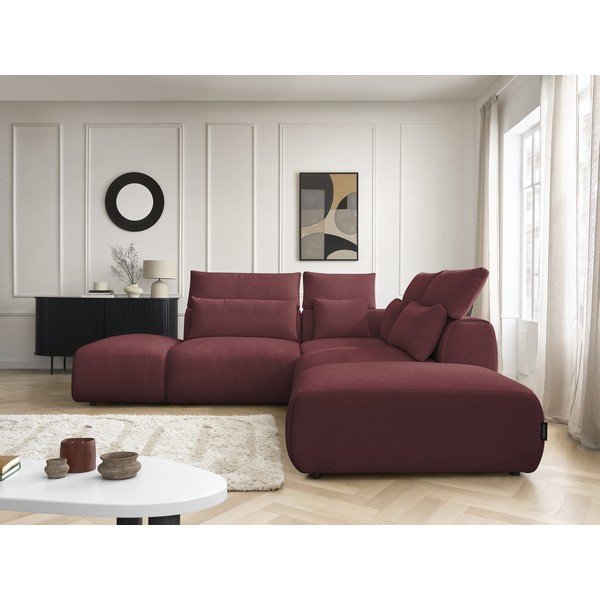 Piros állítható moduláris sarokkanapé Jana – Bobochic Paris-image-3