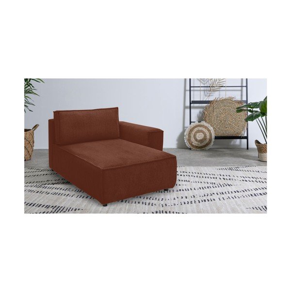 Téglavörös kordbársony kanapé modul (jobb oldali) Nihad modular – Bobochic Paris-image-1