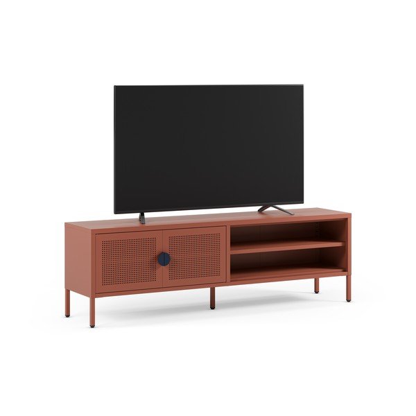 Terrakotta színű fém TV-állvány 160x50x35 cm Sayla – Marckeric-image-3