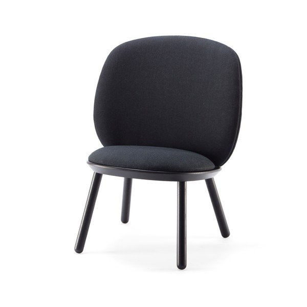 Naïve fekete fotel kőrisfa konstrukcióval és bőr részletekkel - EMKO-image-4