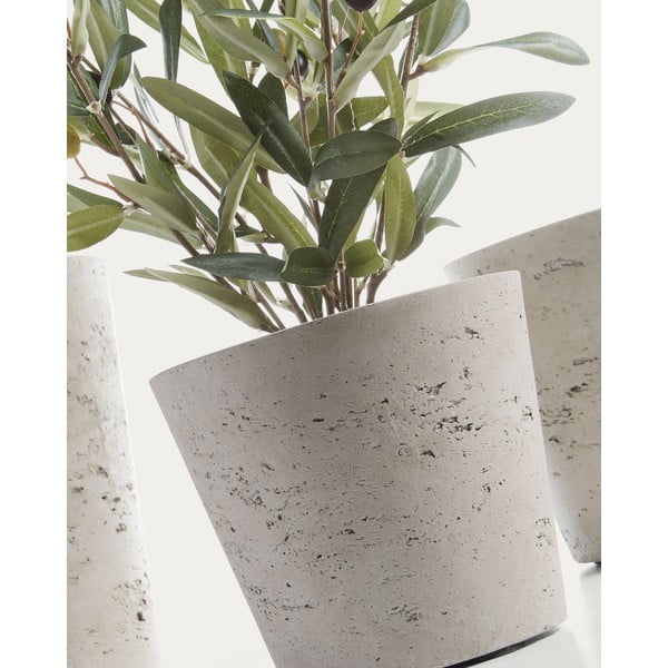 Beton virágcserép készlet 3 db-os ø 23,5 cm Low – Kave Home-image-2