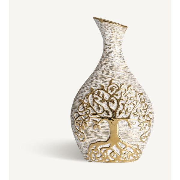 Aranyszínű kerámia váza Tree – Burkina