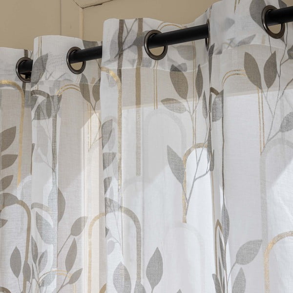 Szürke voile fényáteresztő függöny 140x240 cm Roseris – douceur d'intérieur-image-2