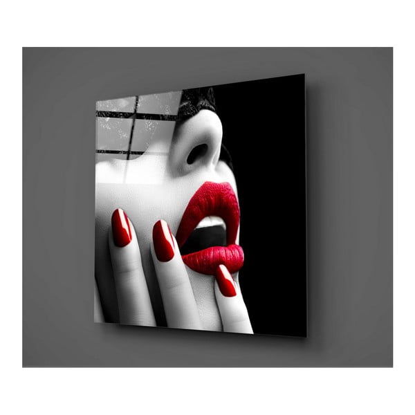 Lips Rojo Mento üvegkép, 50 x 50 cm - Insigne