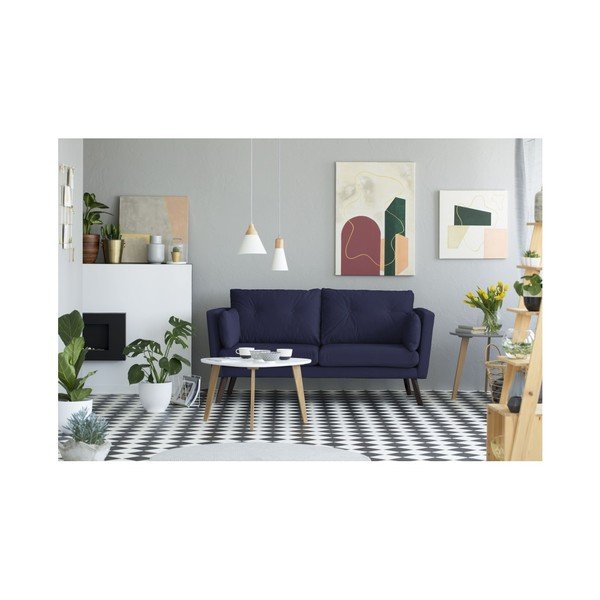 Elena tengerészkék háromszemélyes kanapé - Mazzini Sofas-image-3