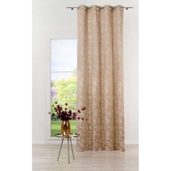 Bézs függöny 135x260 cm Lillies – Mendola Fabrics-image-2
