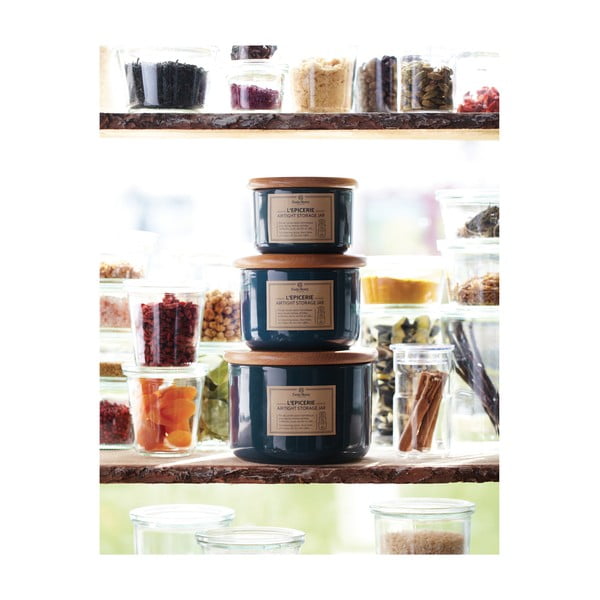 Olajzöld tárolódoboz fa tetővel, 0,5 l - Emile Henry-image-1