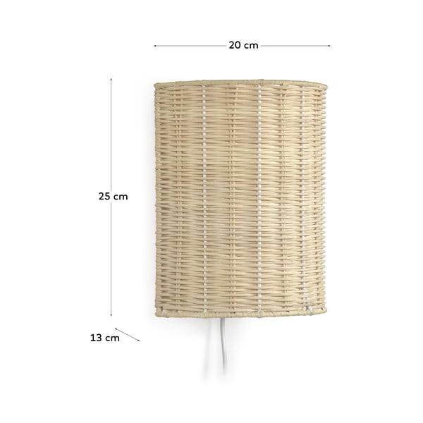 Natúr színű rattan fali lámpa Kimjit – Kave Home-image-4