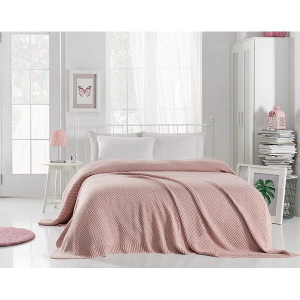 Silvi púder rózsaszín pamut ágytakaró, 220 x 240 cm - Homemania Decor