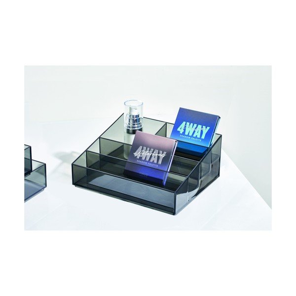 Matt fekete újrahasznosított műanyag fürdőszobai rendszerező kozmetikumokhoz Nail Station – iDesign-image-1