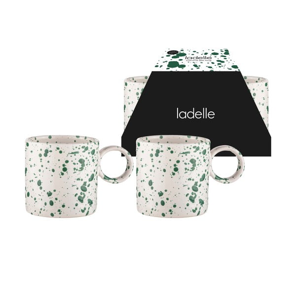 Fehér-zöld agyagkerámia bögre szett 2 db-os 450 ml Carnival – Ladelle-image-1
