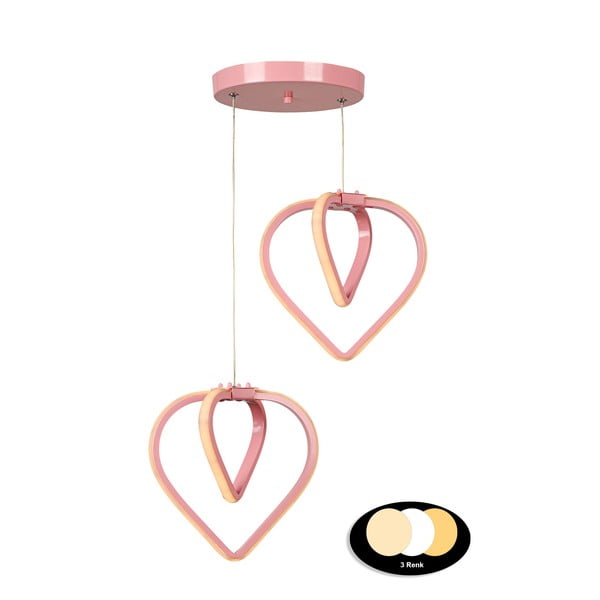 Rózsaszín fém LED függőlámpa ø 20 cm Sevinc – Squid Lighting-image-2